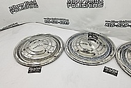 Chevy Cadillac Stainless Steel Hubcaps AFTER Chrome-Like Metal Polishing - Stainless Steel Polishing