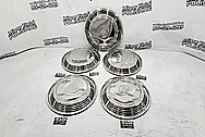 1973 Cadillac Stainless Steel Hubcaps AFTER Chrome-Like Metal Polishing and Buffing Services - Stainless Steel Polishing - Hubcap Polishing