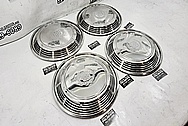 1972 Cadillac Stainless Steel Hubcaps AFTER Chrome-Like Metal Polishing and Buffing Services / Restoration Services - Aluminum Polishing - Hubcap Polishing