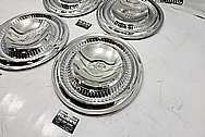 1965 Lincoln Continental Stainless Steel Hubcaps AFTER Chrome-Like Metal Polishing and Buffing Services / Restoration Services - Stainless Steel Polishing Services - Hubcap Polishing Service