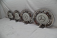 Aluminum Mercedez Benz Stainless Steel Hubcaps AFTER Chrome-Like Metal Polishing and Buffing Services / Restoration Services 