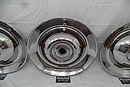 1953 Cadillac Sombrero Stainless Steel Hubcaps AFTER Chrome-Like Metal Polishing - Stainless Steel Polishing
