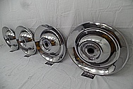 1953 Cadillac Sombrero Stainless Steel Hubcaps AFTER Chrome-Like Metal Polishing - Stainless Steel Polishing