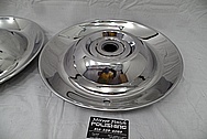 1953 Cadillac Sombrero Stainless Steel Hubcaps AFTER Chrome-Like Metal Polishing - Stainless Steel Polishing