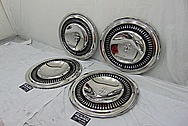 1964 Lincoln Continental Stainless Steel Hub Caps AFTER Chrome-Like Metal Polishing and Buffing Services - Stainless Steel Polishing - Custom Painting