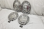 Mercedes Benz Stainless Steel Hubcaps AFTER Chrome-Like Metal Polishing - Aluminum Polishing - PREP FOR PAINT IN CENTER AREAS