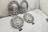 Mercedes Benz Stainless Steel Hubcaps AFTER Chrome-Like Metal Polishing - Aluminum Polishing - PREP FOR PAINT IN CENTER AREAS
