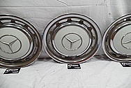 Aluminum Mercedez Benz Stainless Steel Hubcaps BEFORE Chrome-Like Metal Polishing and Buffing Services / Restoration Services 