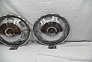 1967 Cadillac Eldorado Stainless Steel Hubcaps BEFORE Chrome-Like Metal Polishing and Buffing Services - Stainless Steel Polishing 