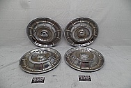 1958 Chevrolet Corvette Stainless Steel Hubcaps BEFORE Chrome-Like Metal Polishing and Buffing Services - Stainless Steel Polishing 