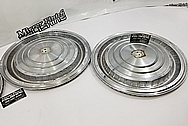 Chevy Cadillac Stainless Steel Hubcaps BEFORE Chrome-Like Metal Polishing - Stainless Steel Polishing