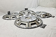1967 Cadillac Eldorado Stainless Steel Hubcaps BEFORE Chrome-Like Metal Polishing and Buffing Services - Aluminum Polishing and Custom Painting Services 