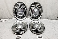 1957 Lincoln Continental Stainless Steel Blade Hubcaps BEFORE Chrome-Like Metal Polishing and Buffing Services - Aluminum Polishing and Custom Painting Services 