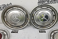 Stainless Steel Mercedes Benz Hubcaps BEFORE Chrome-Like Metal Polishing and Buffing Services / Restoration Services - Steel Polishing Services Plus Custom Painting Services 