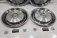 1966 Cadillac Stainless Steel Hubcaps BEFORE Chrome-Like Metal Polishing and Buffing Services - Stainless Steel Polishing - Hubcap Polishing