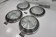 1972 Cadillac Stainless Steel Hubcaps BEFORE Chrome-Like Metal Polishing and Buffing Services / Restoration Services - Aluminum Polishing - Hubcap Polishing