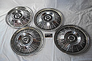 1964 Ford Thunderbird Aluminum Hubcaps BEFORE Chrome-Like Metal Polishing and Buffing Services