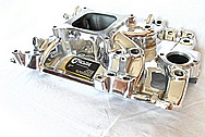 Edelbrock Aluminum V8 Engine Intake Manifold AFTER Chrome-Like Metal Polishing and Buffing Services