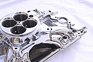 Edelbrock Chevy Aluminum Intake Manifold AFTER Chrome-Like Metal Polishing and Buffing Services