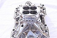 Edelbrock Chevy V8 Aluminum Intake Manifold AFTER Chrome-Like Metal Polishing and Buffing Services