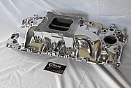 Holley Aluminum V8 Engine Intake Manifold AFTER Chrome-Like Metal Polishing and Buffing Services / Restoration Services 