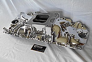 Holley Aluminum V8 Engine Intake Manifold AFTER Chrome-Like Metal Polishing and Buffing Services / Restoration Services 