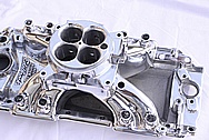 Edelbrock Chevy V8 Aluminum Intake Manifold AFTER Chrome-Like Metal Polishing and Buffing Services