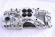 Edelbrock Chevy V8 Aluminum Intake Manifold AFTER Chrome-Like Metal Polishing and Buffing Services