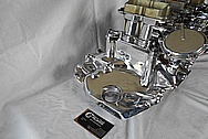 Aluminum Tri Power Intake Manifold and Carburetors AFTER Chrome-Like Metal Polishing - Aluminum Polishing