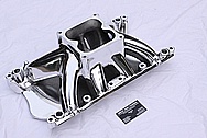 Edelbrock Chevy V8 Aluminum Intake Manifold AFTER Chrome-Like Metal Polishing and Buffing Services