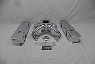 Edelbrock Victor Aluminum Intake Manifold AFTER Chrome-Like Metal Polishing and Buffing Services - Aluminum Polishing