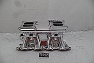 Offenhauser Aluminum V8 Intake Manifold AFTER Chrome-Like Metal Polishing and Buffing Services - Aluminum Polishing