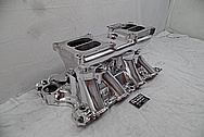 Offenhauser Aluminum V8 Intake Manifold AFTER Chrome-Like Metal Polishing and Buffing Services - Aluminum Polishing