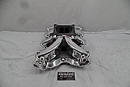 Holley Strip Dominator Aluminum V8 Intake Manifold AFTER Chrome-Like Metal Polishing and Buffing Services - Aluminum Polishing - Intake Polishing