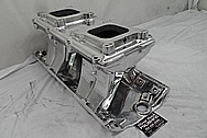 Edelbrock Tunnelram Aluminum Intake Manifold AFTER Chrome-Like Metal Polishing and Buffing Services - Aluminum Polishing