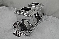 Edelbrock Tunnelram Aluminum Intake Manifold AFTER Chrome-Like Metal Polishing and Buffing Services - Aluminum Polishing