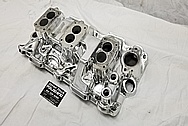 3 Deuce Tri Power Offenhauser Aluminum Intake Manifold AFTER Chrome-Like Metal Polishing and Buffing Services / Restoration Services - Aluminum Polishing