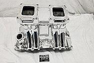 BBC Weiand 5981 Aluminum Intake Manifold AFTER Chrome-Like Metal Polishing and Buffing Services / Restoration Services - Aluminum Polishing