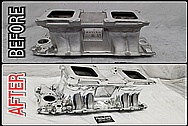 BBC Weiand 5981 Aluminum Intake Manifold AFTER Chrome-Like Metal Polishing and Buffing Services / Restoration Services - Aluminum Polishing