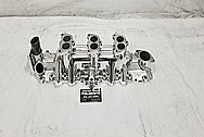 Offenhauser 3 Deuce Flat Head V8 Intake Manifold AFTER Chrome-Like Metal Polishing - Aluminum Polishing