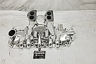 Eddie Meyer Aluminum Flathead Intake Manifold AFTER Chrome-Like Metal Polishing - Aluminum Polishing