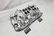 Edelbrock Dual Quad Oval Port Aluminum Intake Manifold AFTER Chrome-Like Metal Polishing - Aluminum Polishing