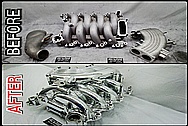 BEFORE AND AFTER Chrome-Like Metal Polishing - Aluminum Intake Manifold Polishing 