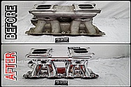 BEFORE AND AFTER Chrome-Like Metal Polishing - Aluminum Intake Manifold Polishing 