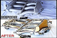 BEFORE AND AFTER Chrome-Like Metal Polishing - Aluminum Intake Manifold Polishing 