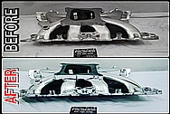 BEFORE AND AFTER Chrome-Like Metal Polishing - Aluminum Intake Manifold Polishing 