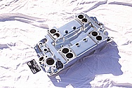 Offenhauser V8 4 Deuce Aluminum Intake Manifold AFTER Chrome-Like Metal Polishing and Buffing Services