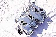 Offenhauser V8 Tri - Power Aluminum Intake Manifold AFTER Chrome-Like Metal Polishing and Buffing Services