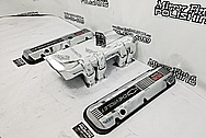 Aluminum Chevy 8 Cylinder Intake Manifold and Valve Covers AFTER Chrome-Like Metal Polishing and Buffing Services - Aluminum Polishing