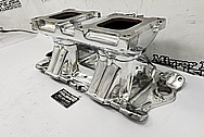 Weiand V8 Aluminum Intake Manifold AFTER Chrome-Like Metal Polishing - Aluminum Polishing - Intake Manifold Polishing